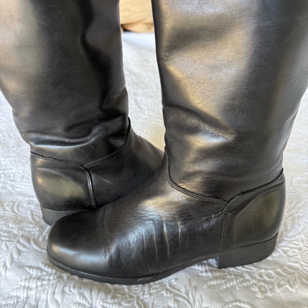 Santana Canada Black Leather Knee-High Boots size 9.5